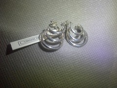 Vintage Avon Sterling silver triple hoop pierced earrings