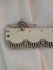 Antique Sterling Flower Basket Pin Trombone Clasp Brooch Sterling Silver