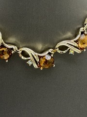 Vintage Sarah Coventry Gold N’ Glory Necklace 17.75” Goldtone AN Rhinestone READ