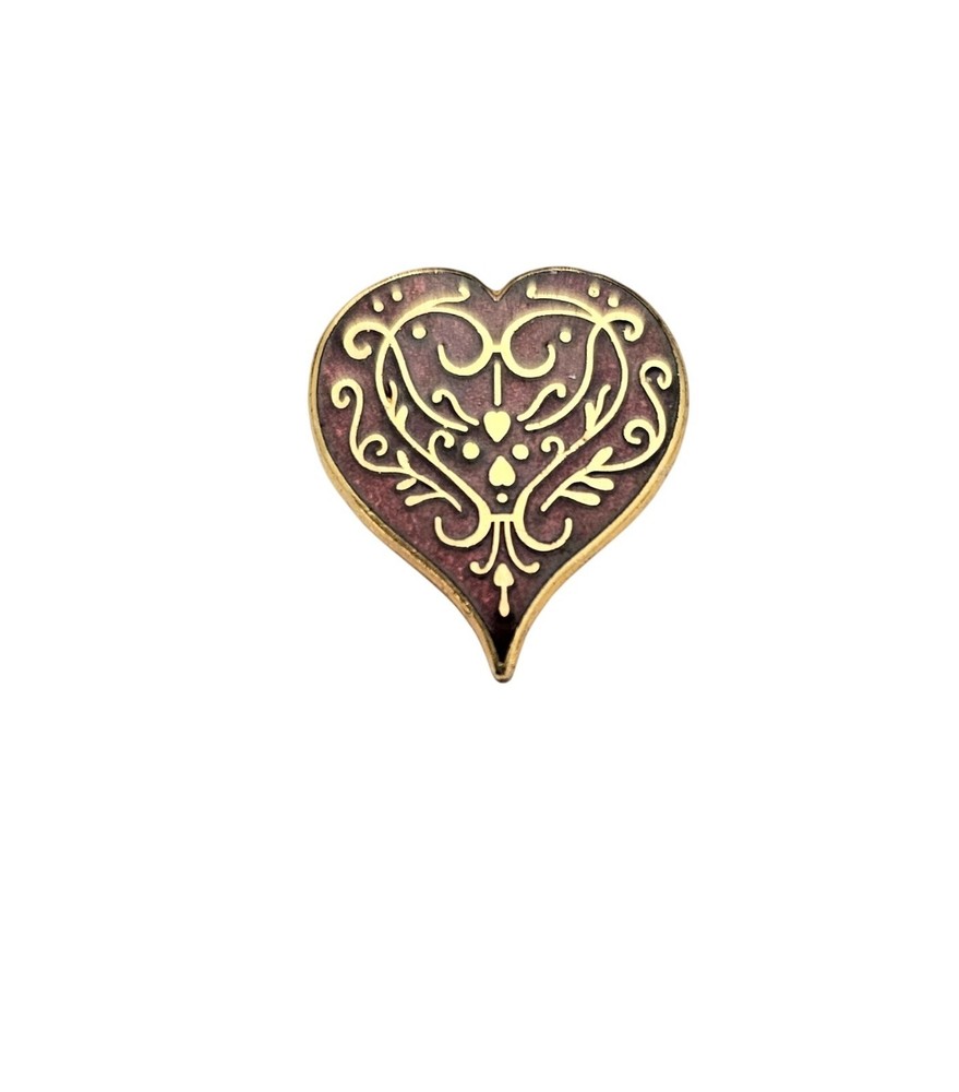 MMA Metropolitan Museum of Art Red Enamel Heart Pin Signed C836
