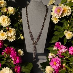 Heidi Daus Necklace Art Deco Rhinestone Aurora Borealis Beauty Long Y Drop