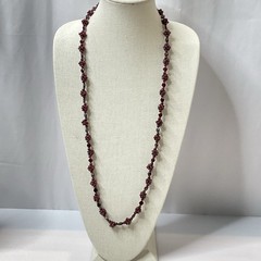 Bohemian Garnet Grape Cluster Necklace Vintage 34″ Long 90 grams
