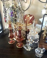 Vintage Estate Costume Jewelry Lot Glowers Trifari Avon Crystal w/Display Pcs.