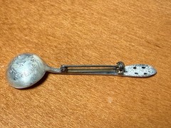 Antique Fine Arts 925 Sterling Spoon Brooch 2 1/4 inches long