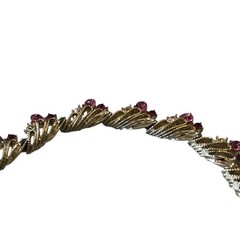 Vintage Coro Pink Rhinestone Necklace Gold Tone 1950s 1960s Pinecone Extender