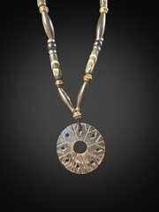 Vintage Tribal Boho Horn Necklace Ethnic Boho Carved Statement