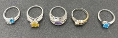 ✨Lot Of 5 Vintage To Now Beautiful Gemstone Estate Rings, All Size 5✨