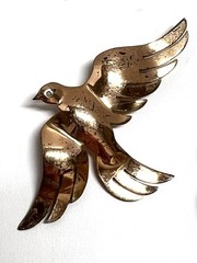 Vintage Birds In Flight Brooch Set 2 Sterling 925 Vermeil Gold Pins 11g Ex Cond
