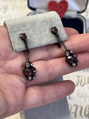 Vintage earrings Crystal Clip Vintage 1940s-1950s Beautiful