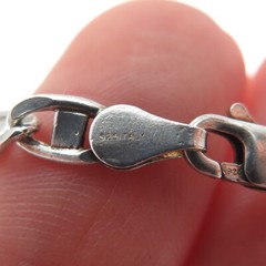 925 Sterling Silver Vintage Italy Flat Anchor Mariner Link Bracelet 7″