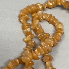 Gemstone Necklace Peach Orange Chip Stone Beads Collar Healing Energy Boho 18″