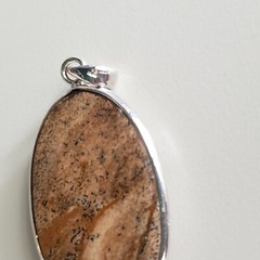 VINTAGE COLLECTIBLE STERLING SILVER 925 PENDANT, 2″ GENUINE STONE