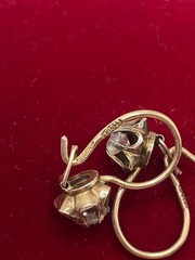 Vintage Rhombus Sterling Silver 925 Earring Gilt