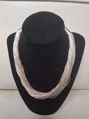 AMAZING 100 Strand Liquid Silver Necklace 16in