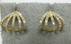 Beautiful Estate Diamond Fan Earrings .68 ctw 14k Gold SI1-2 G/H MAKE OFFER