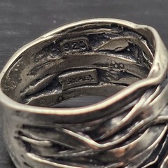 Paz Israel 925 Sterling Silver Ring Sz 7.5 Calla Lily Wrapped Multi-Band Vtg