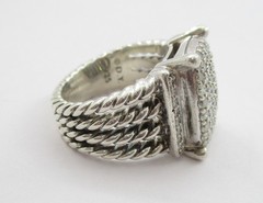 David Yurman 1.10 CTW Round Diamond Wheaton Ring Sterling Silver Size 5.75