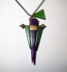Rare Antique DESIGNER NECKLACE Bakelite MID CENTURY MODERN PURPLE LUCITE