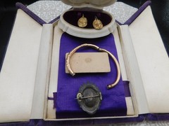 ART Deco jewelry lot Childs bracelet Victorian brooch Gold filled Lady Earrings