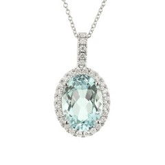 Peter Suchy 3.51 Carat Aquamarine Diamond White Gold Pendant