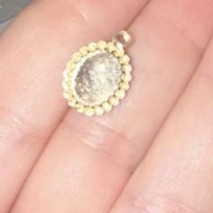 Vintage Black and Gold Cameo Profile Portrait Pendant Charm