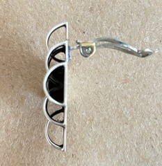 Vintage sterling silver clip-on earrings, Stamped Mexico 925, Silver Lady, Taxco