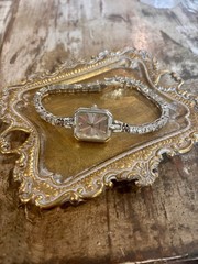Vtg. HMI Ladies 18mm Silver Toned Crystal Tennis Bracelet 8” Works