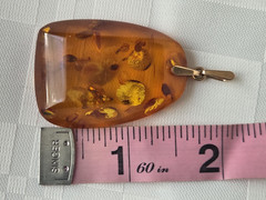Vintage Natural Baltic Amber Pendant Chunky 14K 583 Gold Bail Made in USSR
