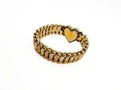 Vintage American Queen Pitman Keeler Sweetheart Bracelet Heart Gold Filled 1940s