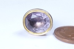 ANTIQUE REGENCY ENGLISH 15K THREE COLOUR GOLD AMETHYST SEAL FOB CHARM c1820