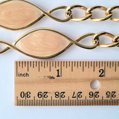 Vtg Napier Peach Pink Enamel Glaze Double Pendant Gold Tone Chain Necklace 29″