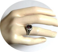 Pretty -RHODOLITE Garnet Ring – Violet Tint – Antique 14k Solid White Gold Mtg.