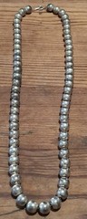 Vintage Southwestern Style Graduated Silver Tone Bead Necklace 22 Inch