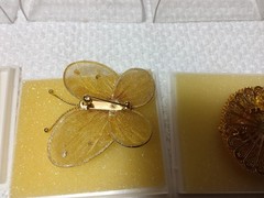 Vintage Dragon, Phoenix, Butterfly, Filigree Brooch/Pendant Set Gold Tone Asian