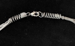 Vintage Silver and Black Onyx Choker Necklace 15 1/2”