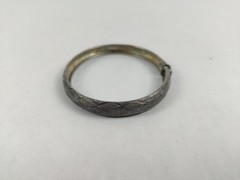 Sterling Silver – Marked 925 FA – Bangle Bracelet 7.6g Used