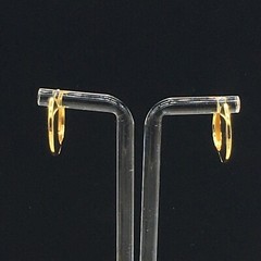Hoop Earrings Gold Tone Huggie Pierced .75″