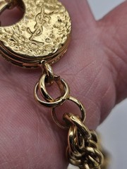 Vintage Yves Saint Laurent YSL Gold Tone Rope Chain Necklace AS IS