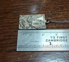 Antique Sterling Art Nouveau Madonna Pendant With Chain 18″ 5g See Pics/Descript