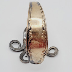 Silverware Silver Plated Fork Cuff Bracelet GES 100 Germany Heavy Tarnish Wear