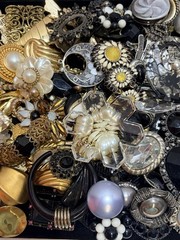 Broken Craft Jewelry -SINGLE Clip & Pierced Earrings, Broken Brooch Pins – 2+lbs