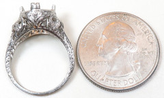 Antique 1920’s Mounting Engagement Platinum Hold 8.5MM-9MM Ring Size 6.25 UK-M