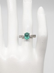 Estate $4000 1.50ct AAA+++ Natural Emerald VS G Diamond Platinum Wedding Ring 5g