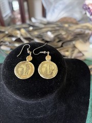 Vintage Coin Dangle Earrings Silver Mercury Dimes 1943 & 1944