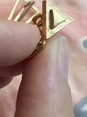Vintage TRIFARI Dangle Long Triangle Clip Earrings Gold Tone