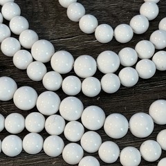 Vintage MCM White 7 Strand Chunky Statement Necklace BIB 30in Long Acrylic Beads