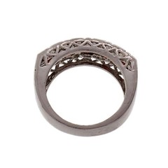 1.00ct Five Garnet Diamond Halo 14k White Gold Band Ring