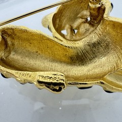 VTG Trifari Tiger Cub Ark Series Brooch Pin 1966 Green Eyed Kitten Cat Gold Tone