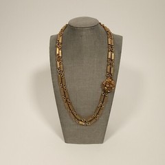 Vintage Signed Jonne Necklace House of Schrager Haskell Style Gold Tone 23″ Long