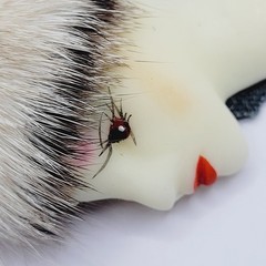 Art Deco Woman with Fancy Hat Resin Lady Face Hand Painted Vintage Brooch Pin